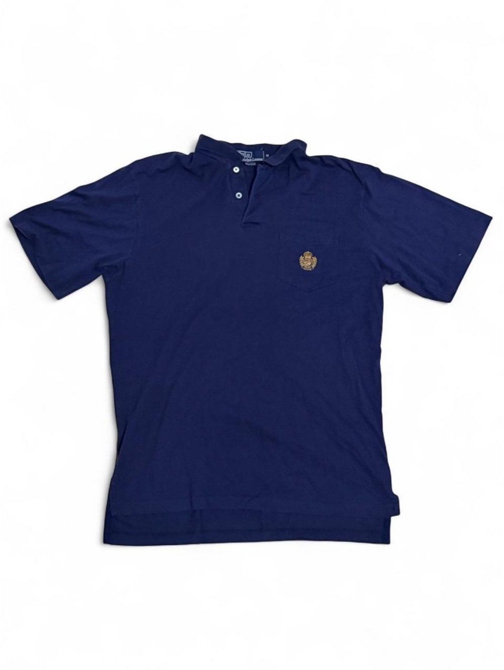 Polo by Ralph Lauren Men's Navy Blue Cotton Polo Shirt Medium